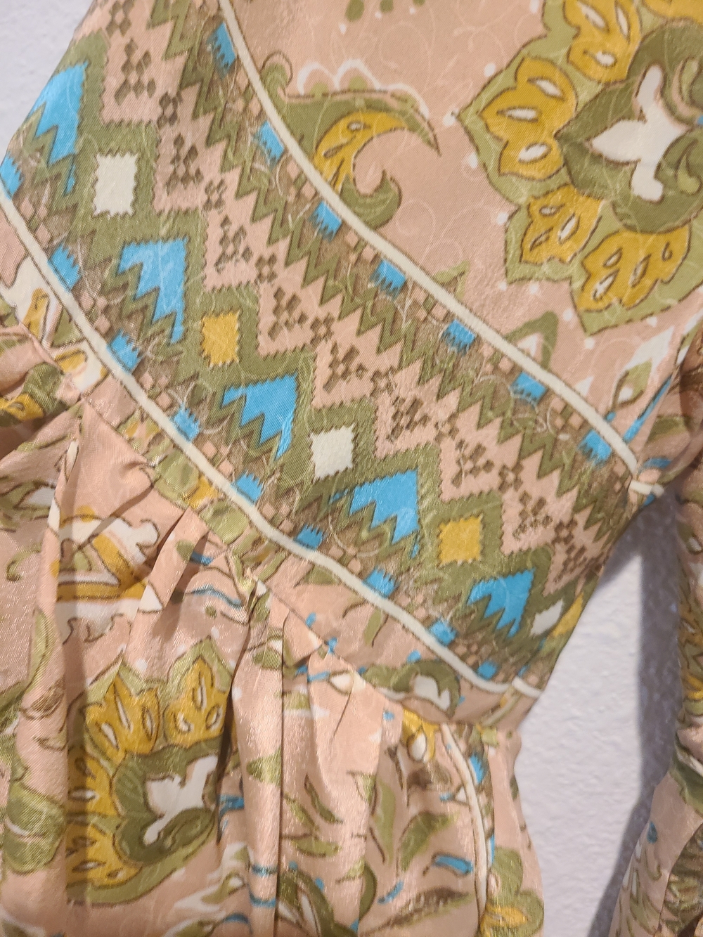 Bohemian Tiered Maxi Dress in Mustard Floral - Picture 4 of 5